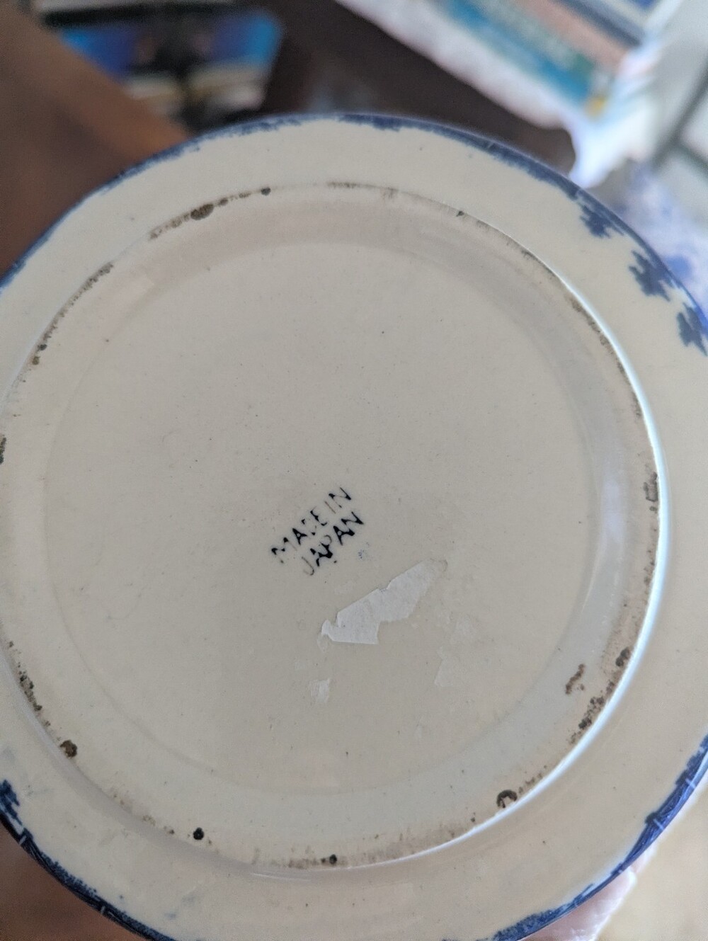 1920s Blue Willow Design Japan Ashtray - Picture 5 of 10